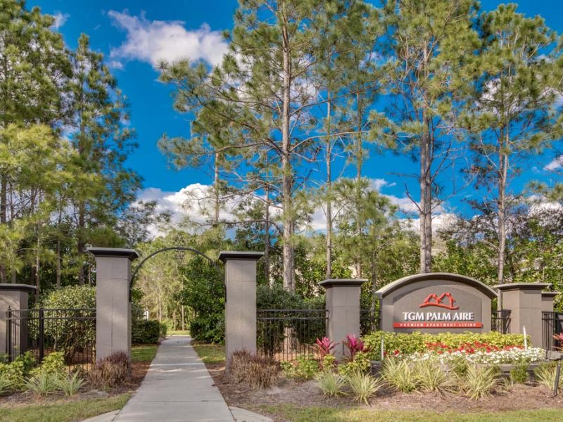 This image shows the gateway of the TGM Palm Aire Apartment that ideal combination of location. It features the stunning surroundings that offer a tranquil setting.